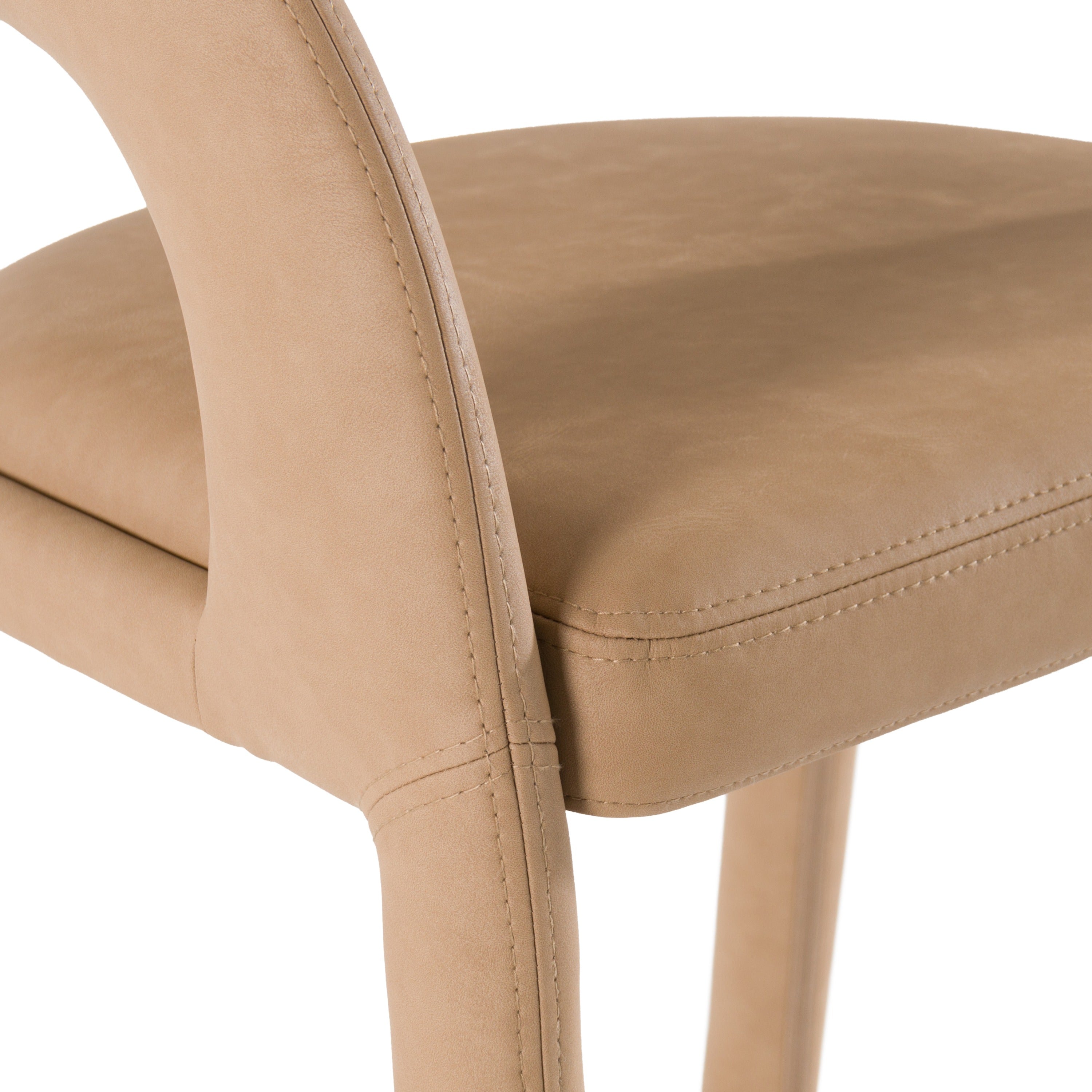 Faerron - Modern Tan Leatherette Bar Chair - image 5