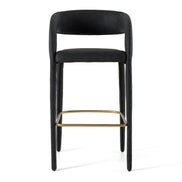 Faerron - Modern Black Leatherette Bar Chair