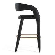 Faerron - Modern Black Leatherette Bar Chair - image 2
