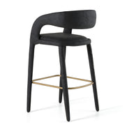 Faerron - Modern Black Leatherette Bar Chair - image 4