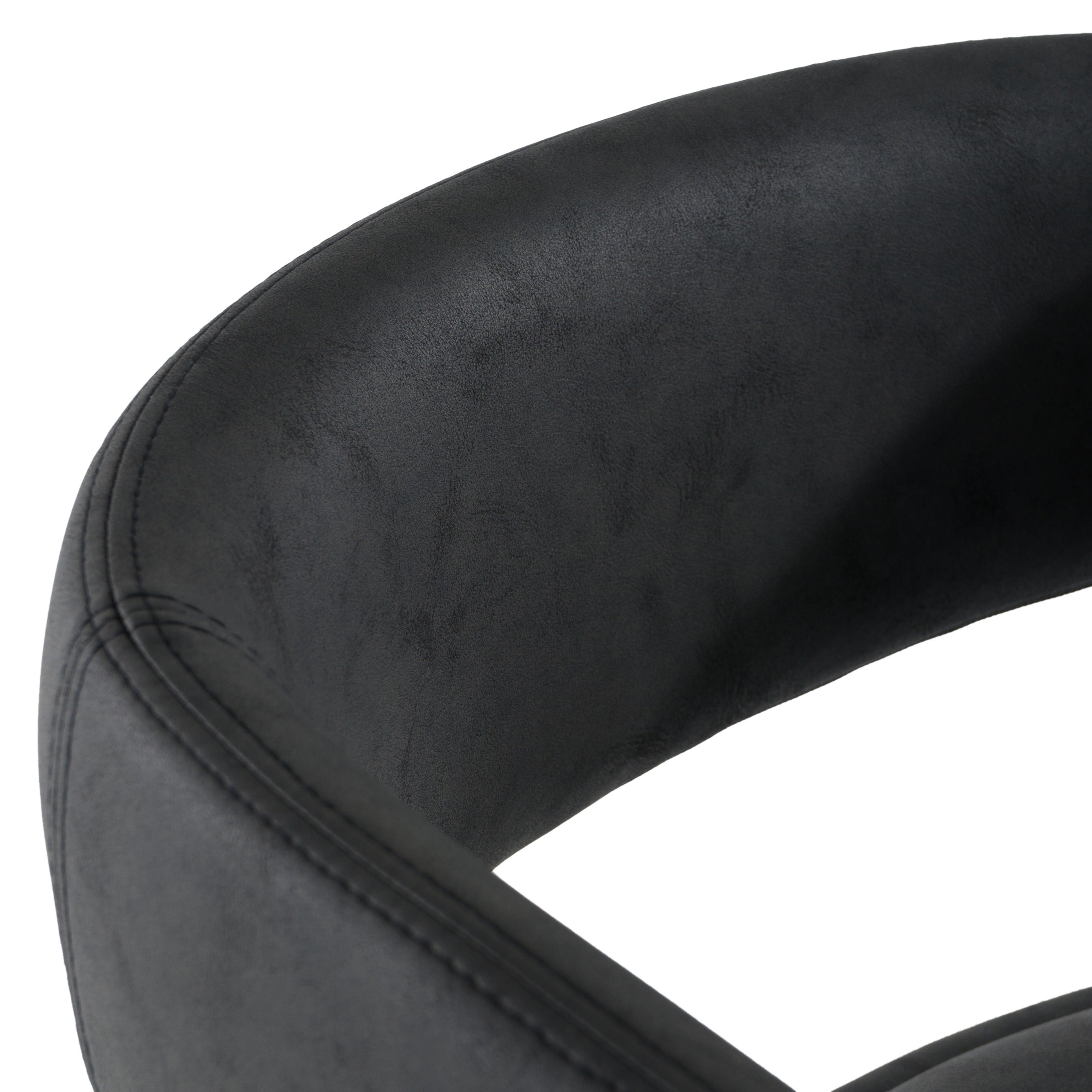 Faerron - Modern Black Leatherette Bar Chair - image 5