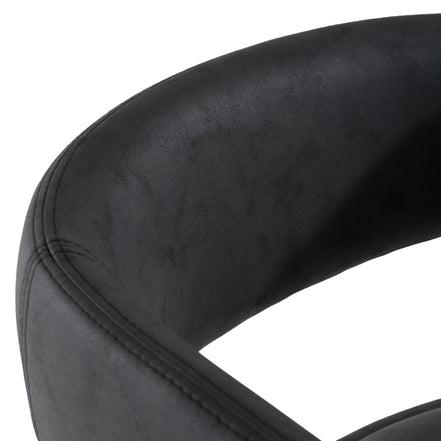 Faerron - Modern Black Leatherette Bar Chair - image 5