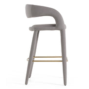 Faerron - Modern Grey Leatherette Bar Chair - image 2