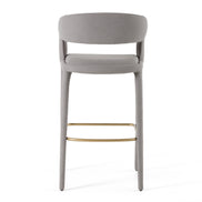 Faerron - Modern Grey Leatherette Bar Chair - image 3