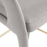 Faerron - Modern Grey Leatherette Bar Chair - image 5