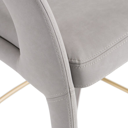 Faerron - Modern Grey Leatherette Bar Chair - image 5