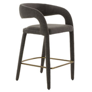 Faerron - Modern Grey Fabric Counter Chair - image 5