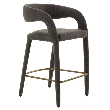 Faerron - Modern Grey Fabric Counter Chair - image 5