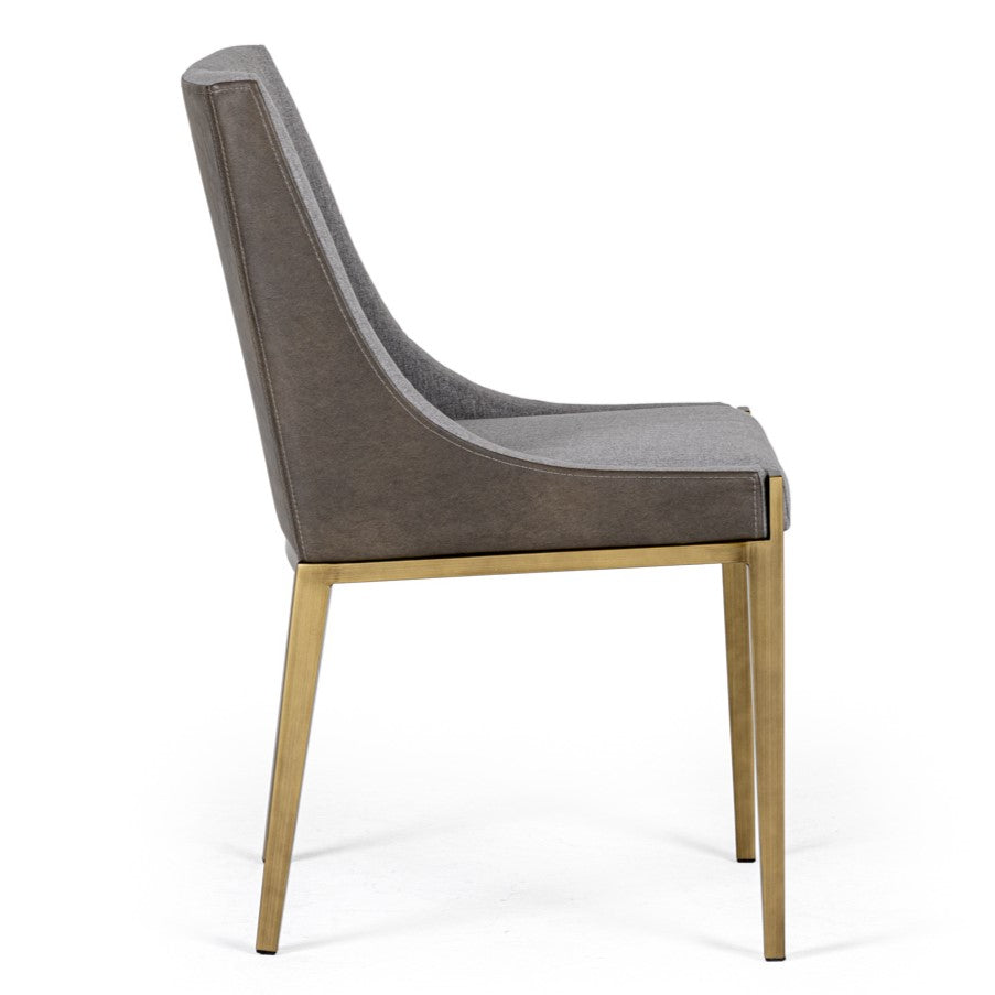 Fairview - Modern Grey & Brass Dining Chair - image 4