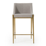 Fairview - Contemporary Grey + Brass Counter Stool