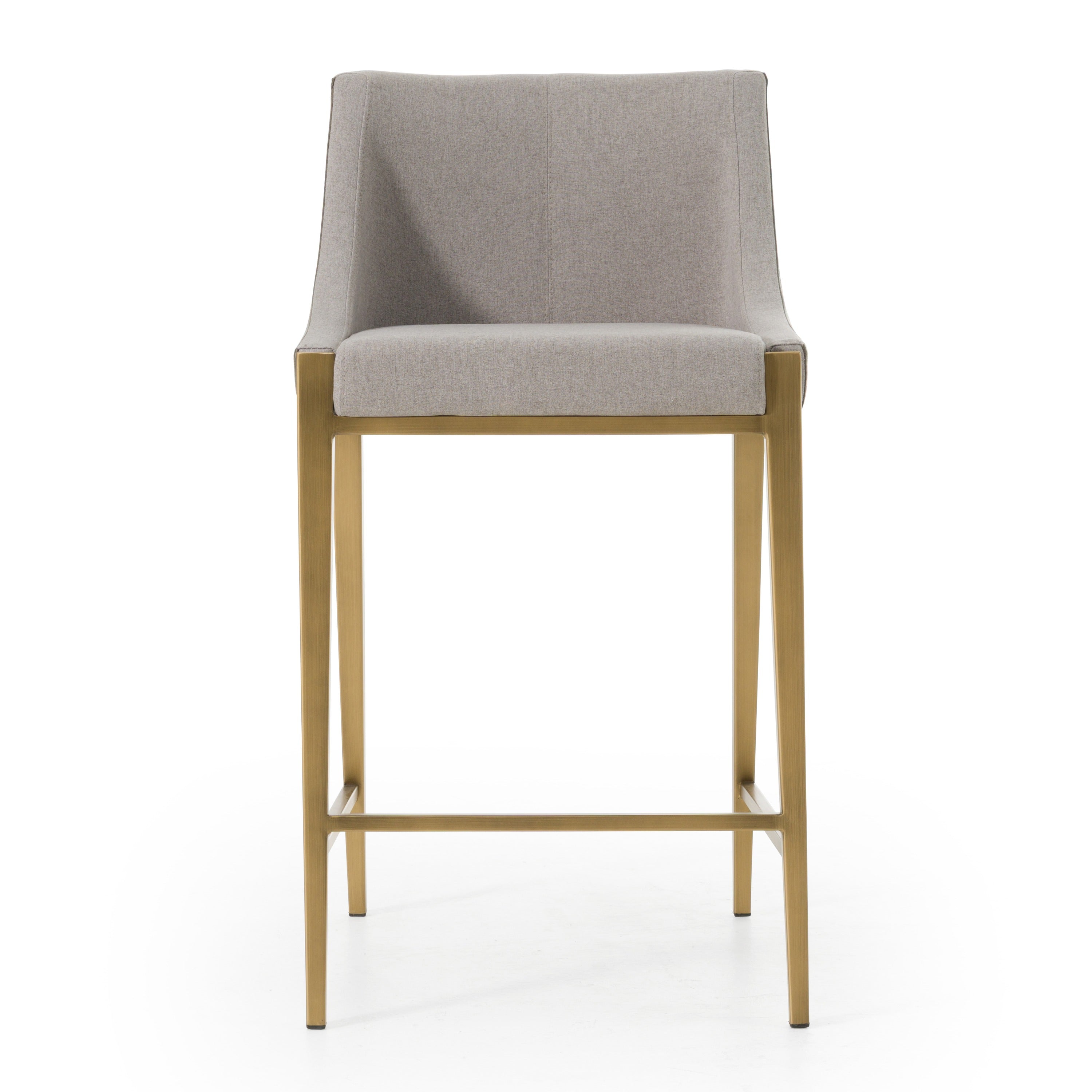 Fairview - Contemporary Grey + Brass Counter Stool