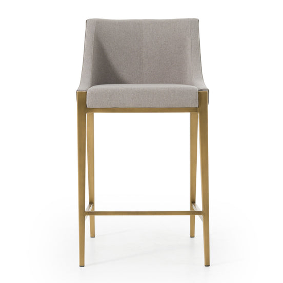 Fairview - Contemporary Grey + Brass Counter Stool