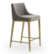 Fairview - Contemporary Grey + Brass Counter Stool - image 2