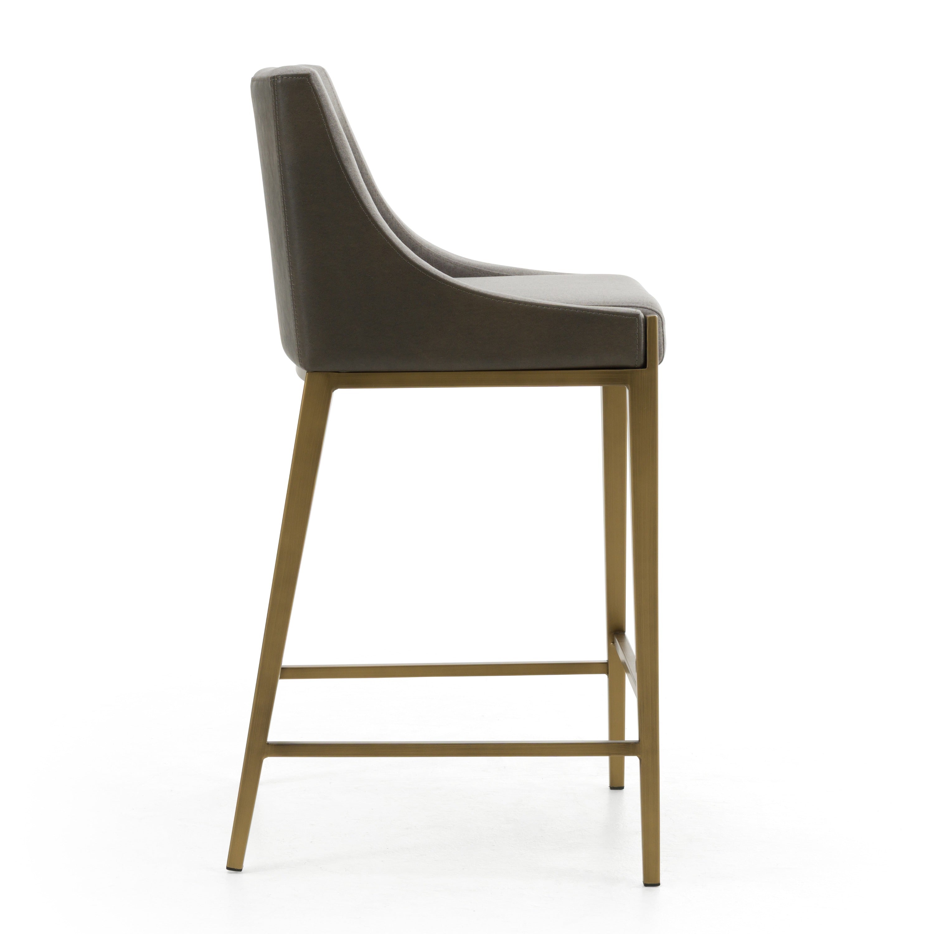 Fairview - Contemporary Grey + Brass Counter Stool - image 3