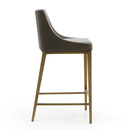 Fairview - Contemporary Grey + Brass Counter Stool - image 3