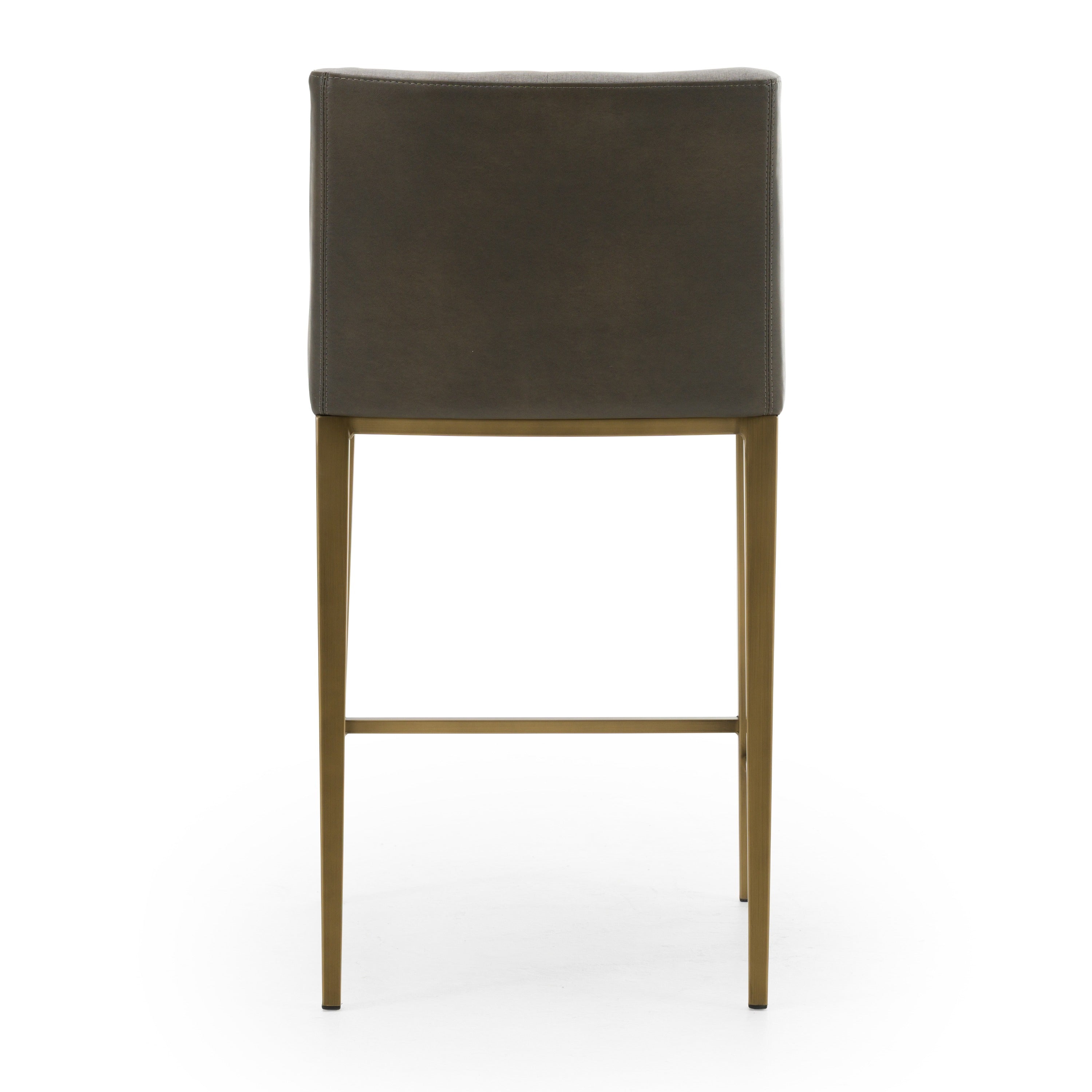 Fairview - Contemporary Grey + Brass Counter Stool - image 4