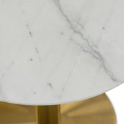 Fairway - Glam White Marble and Brushed Gold Tall End Table - image 3