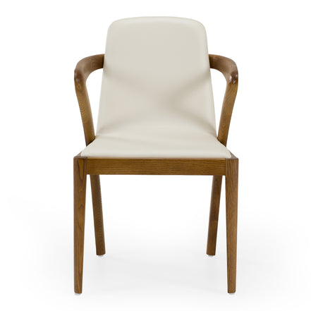 Falcon Mid-Century Walnut and Cream Dining Chair - image 2
