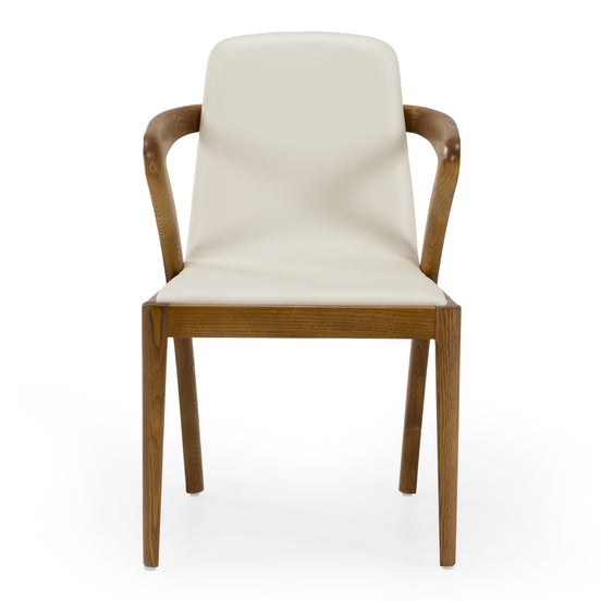 Falcon Mid-Century Walnut and Cream Dining Chair - image 2