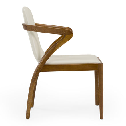 Falcon Mid-Century Walnut and Cream Dining Chair - image 3