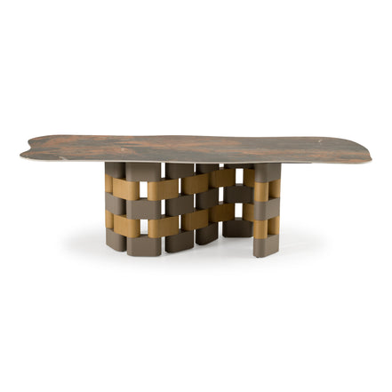 Falzone - Modern Ceramic + Wood Dining Table - image 3