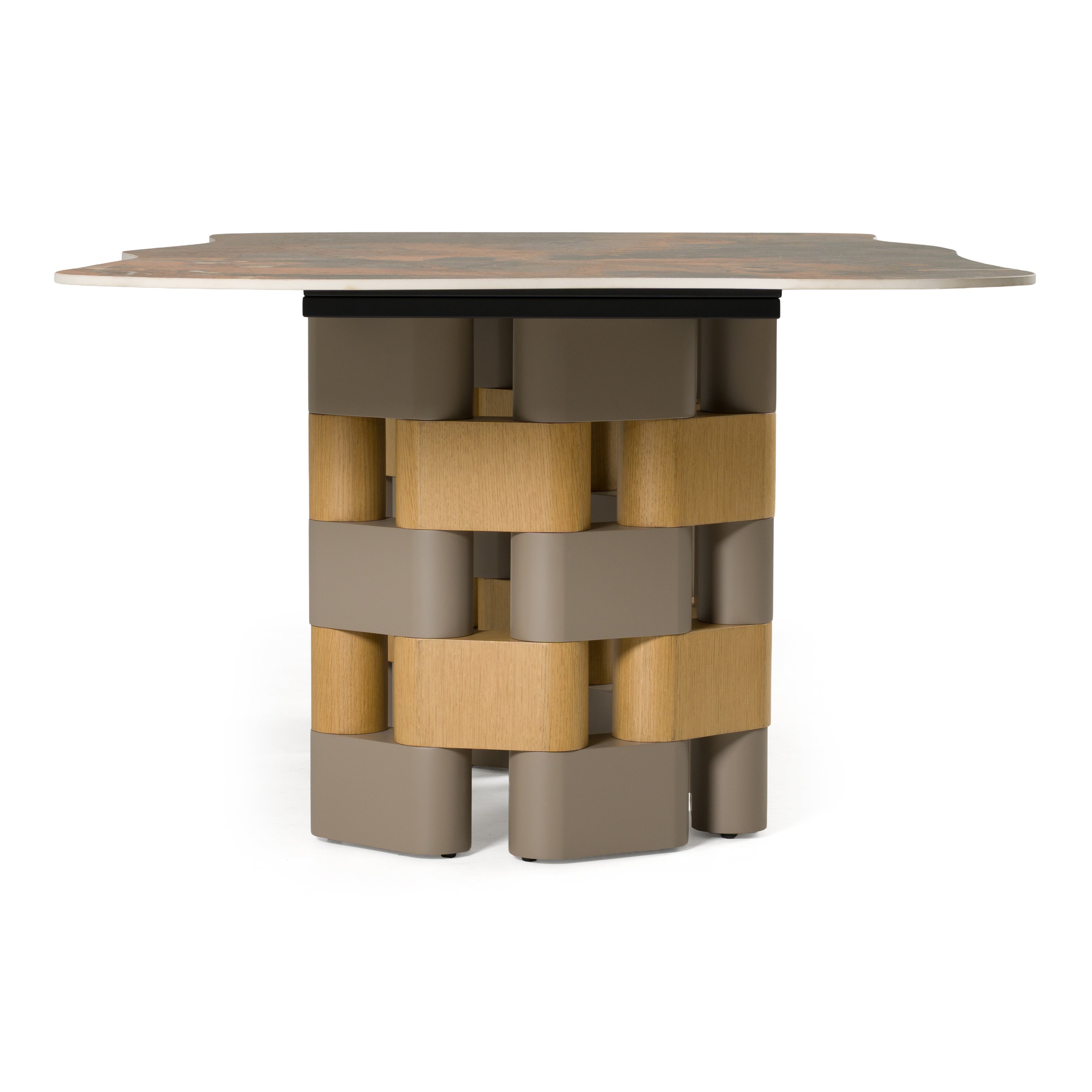 Falzone - Modern Ceramic + Wood Dining Table - image 5