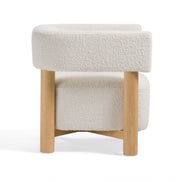 Fang - Modern White Fabric & Wood Accent Chair - image 3