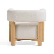 Fang - Modern White Fabric & Wood Accent Chair - image 4