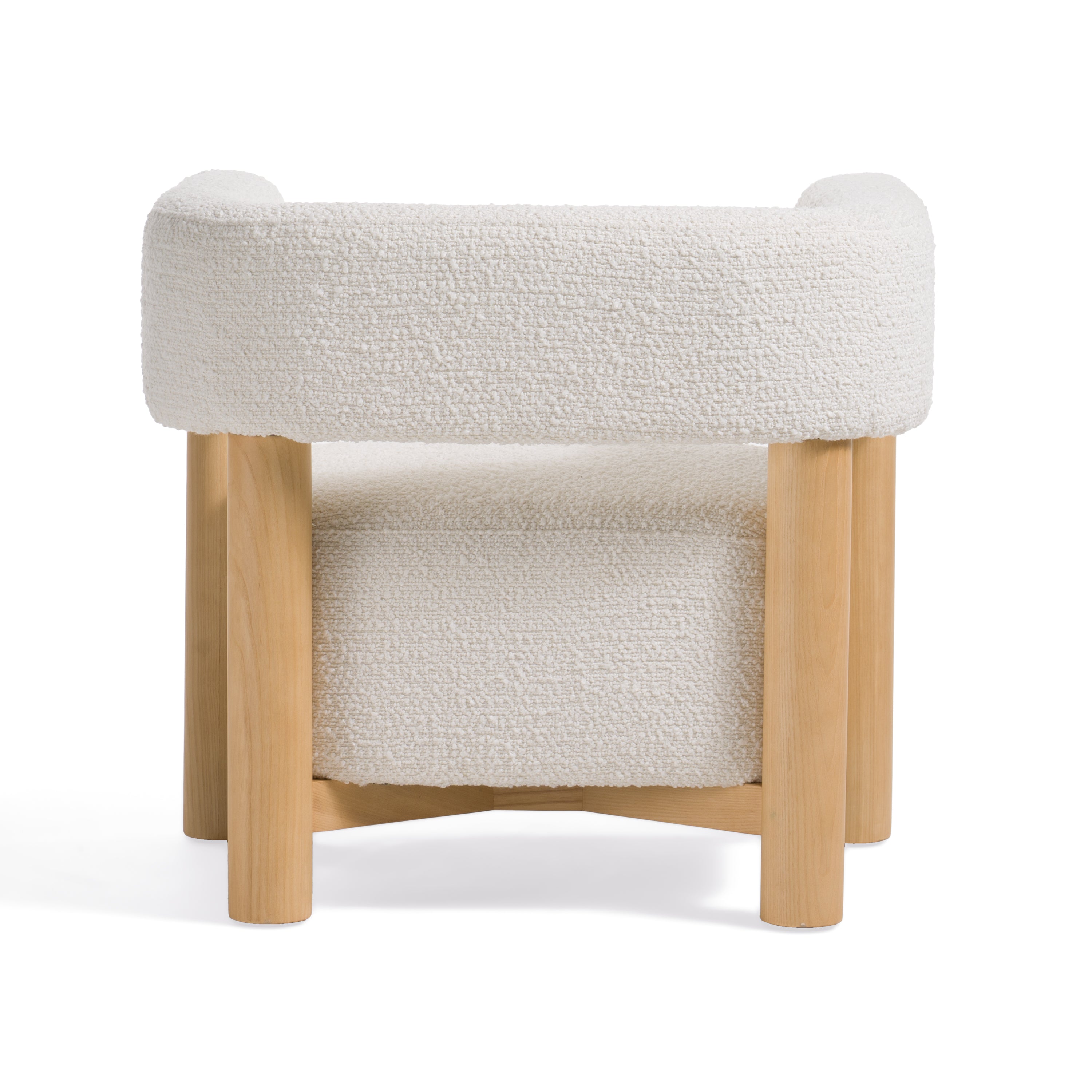 Fang - Modern White Fabric & Wood Accent Chair - image 4