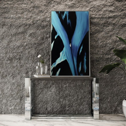 Fauna - Modern Grey Elm & Stainless Steel Console Table - image 2