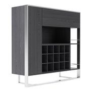 Fauna - Elm Grey & Stainless Steel Wine Cabinet - image 5