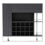 Fauna - Elm Grey & Stainless Steel Wine Cabinet - image 4