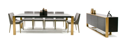 Fauna - Modern Wenge and Brass Dining Table - image 3