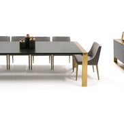 Fauna - Modern Wenge and Brass Dining Table - image 4