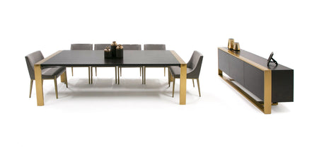 Fauna - Modern Wenge and Brass Dining Table - image 4