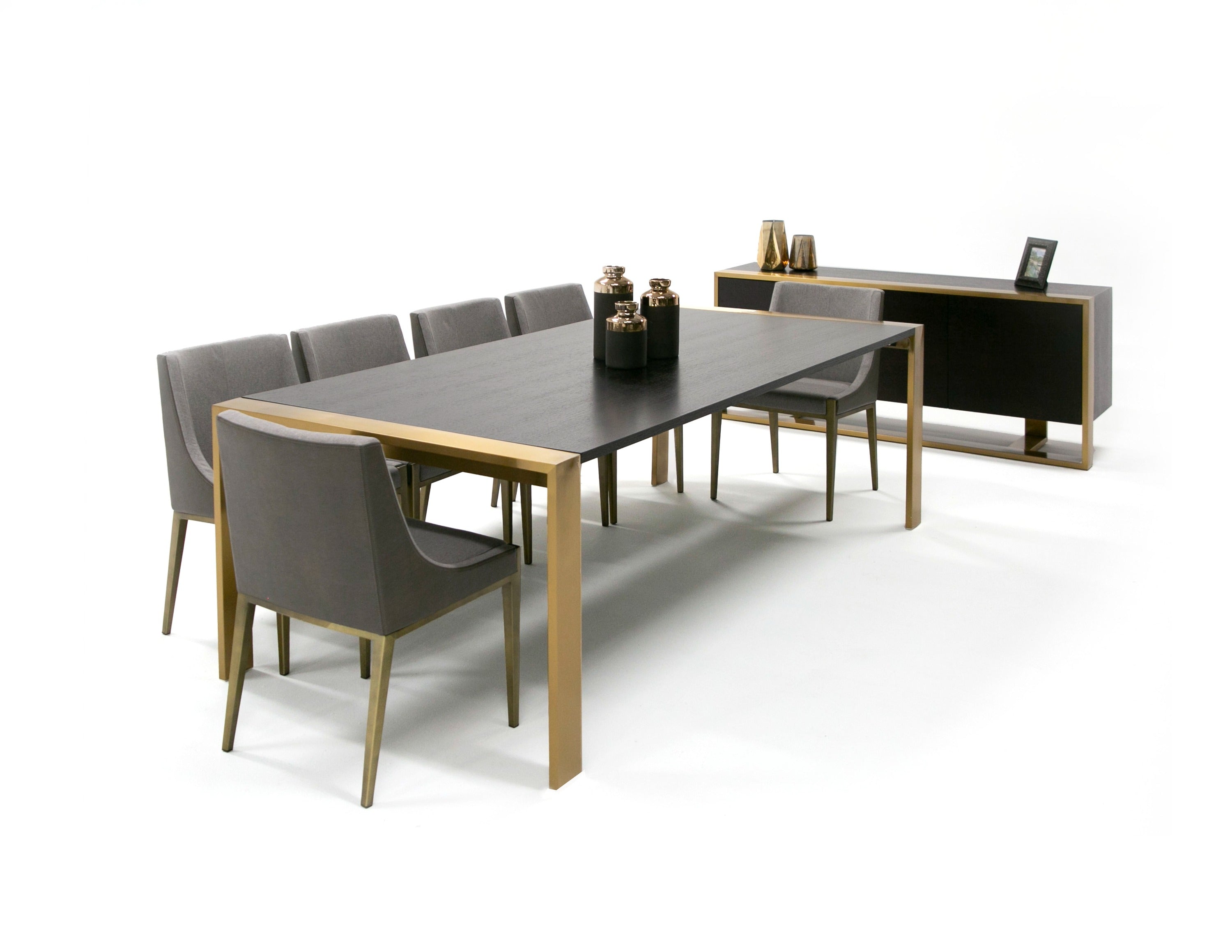 Fauna - Modern Wenge and Brass Dining Table - image 5