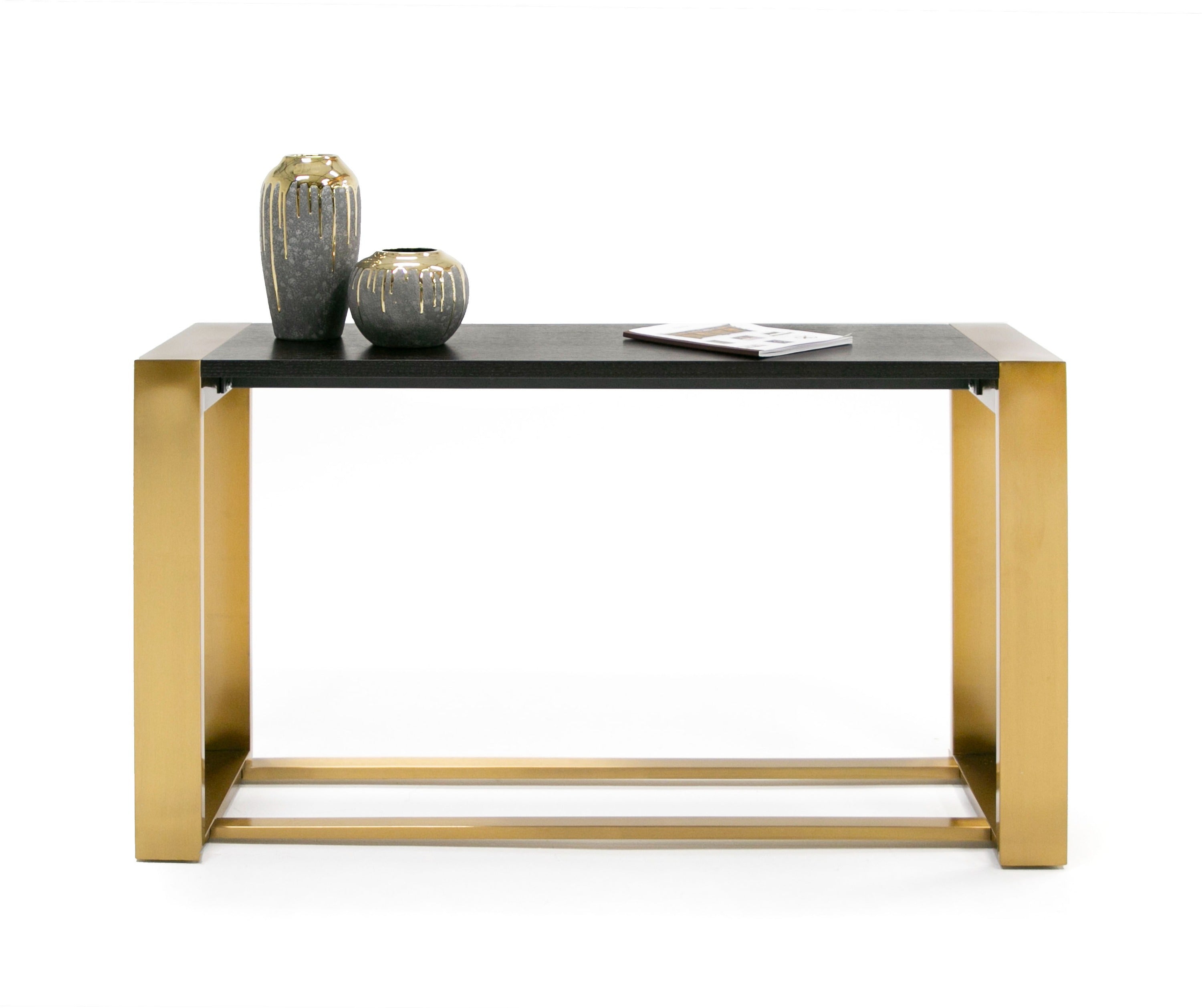 Fauna - Modern Wenge and Brass Console Table