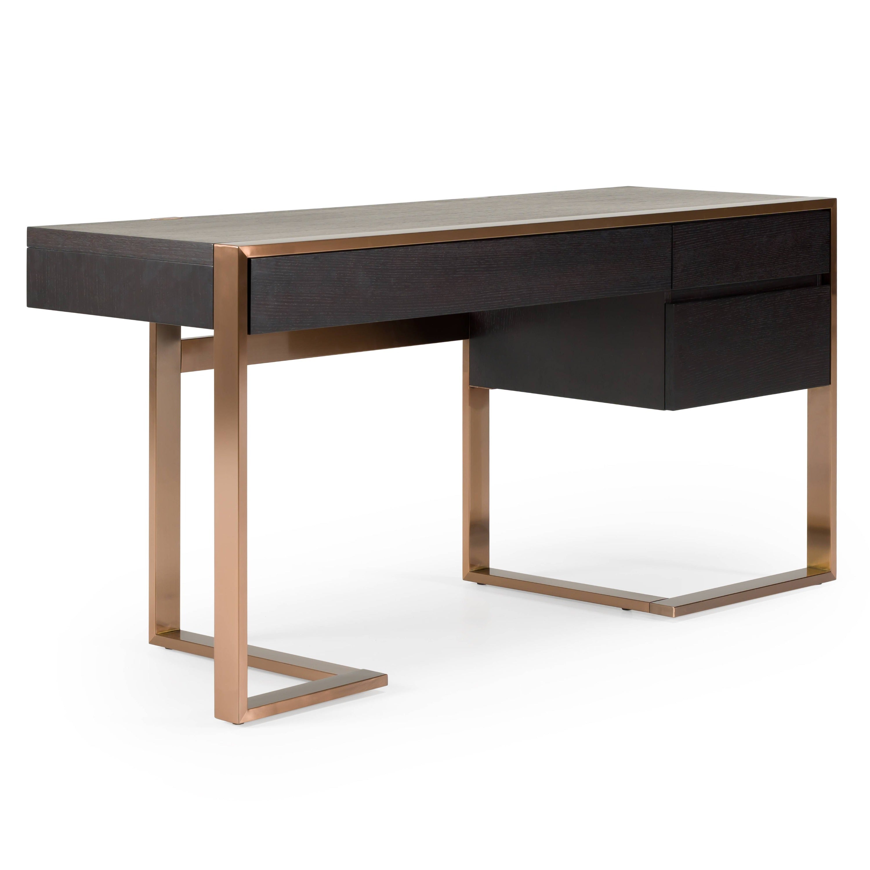 Modern Fauna Wenge and Brass Desk - image 2