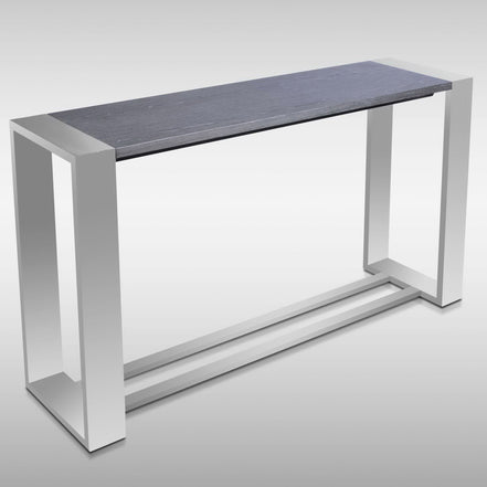 Fauna - Modern Grey Elm & Stainless Steel Console Table - image 3