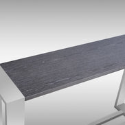 Fauna - Modern Grey Elm & Stainless Steel Console Table