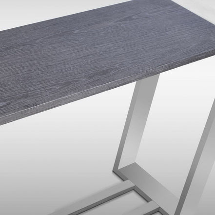 Fauna - Modern Grey Elm & Stainless Steel Console Table - image 4