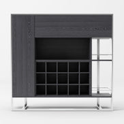 Fauna - Elm Grey & Stainless Steel Wine Cabinet - image 2