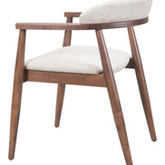 Goka Dining Chair Beige & Walnut