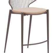 Silues Counter Stool (Set of 2) Taupe & Brown