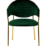 Trevor Modern Green Velvet & Gold Dining Chair (Set of 2) - image 3
