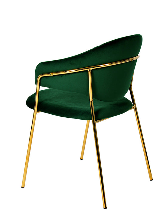 Trevor Modern Green Velvet & Gold Dining Chair (Set of 2) - image 2
