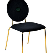 Justine Modern Black & Green Velvet Dining Chair