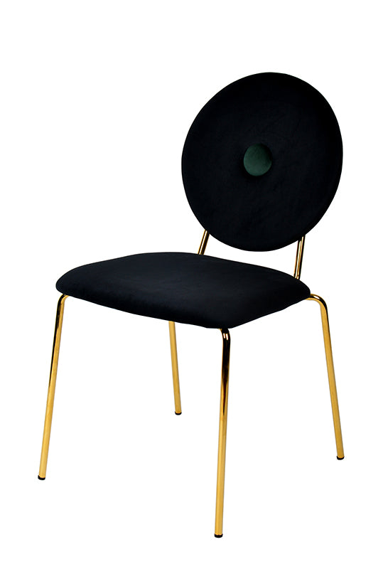 Justine Modern Black & Green Velvet Dining Chair - image 3