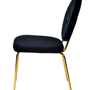 Justine Modern Black & Green Velvet Dining Chair - image 2