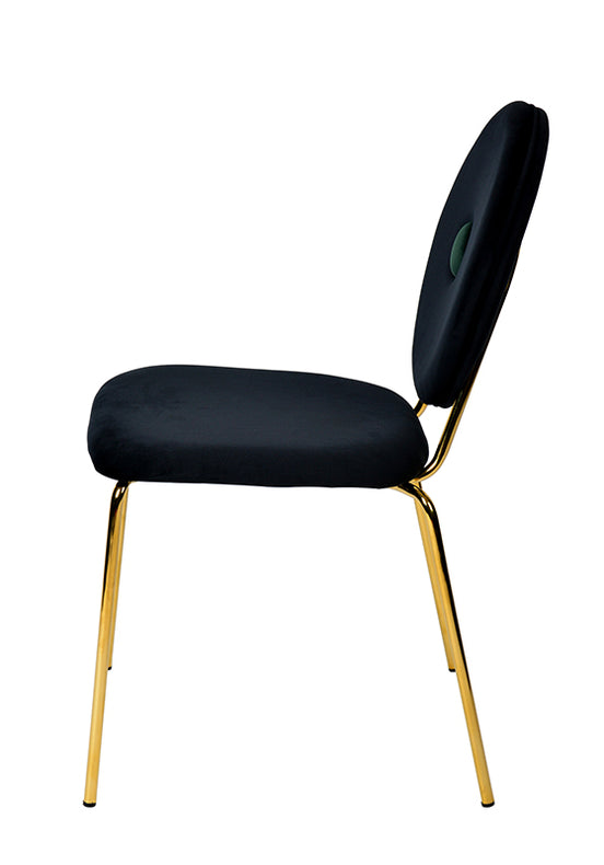 Justine Modern Black & Green Velvet Dining Chair - image 2